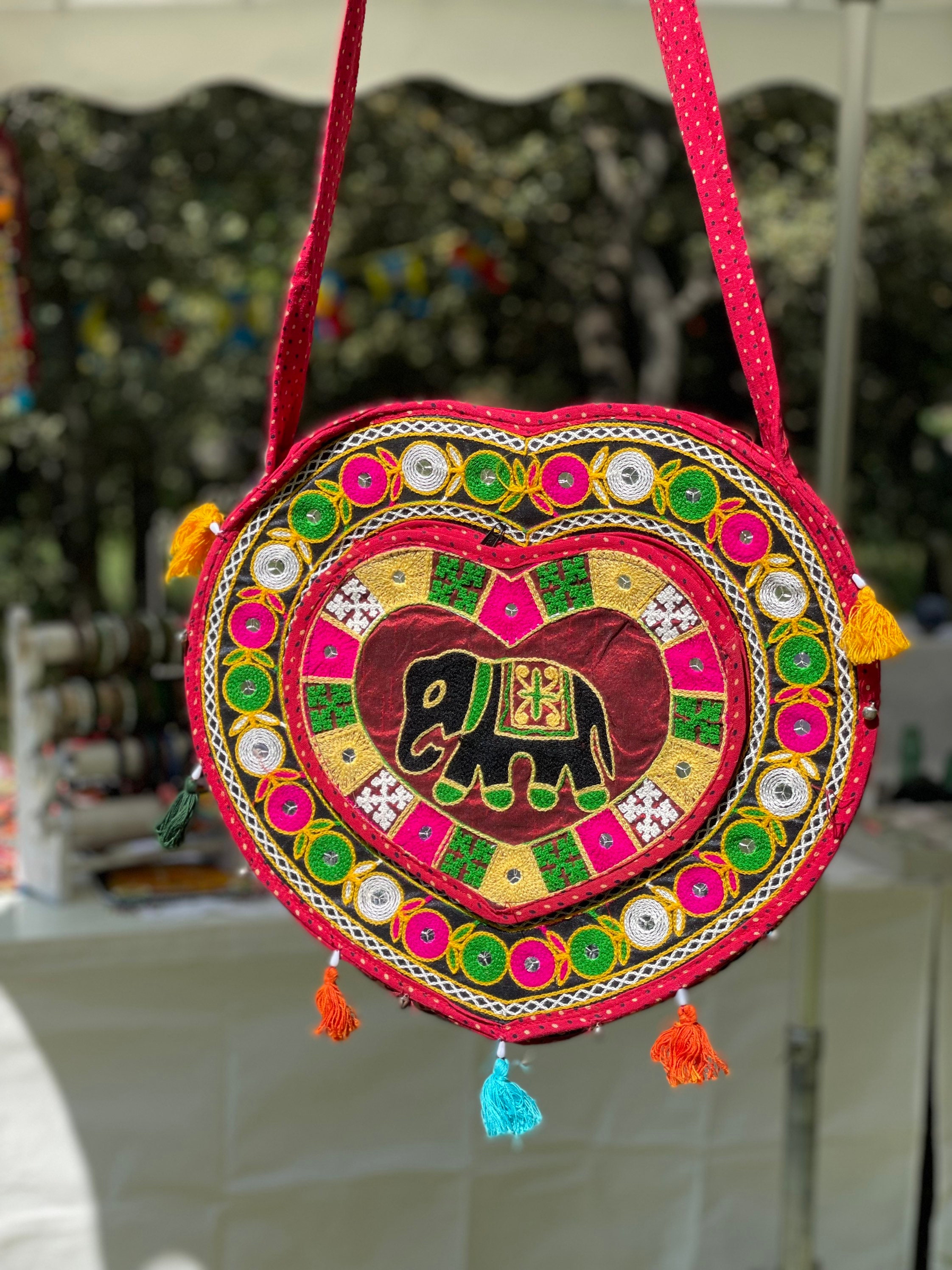 Tassen & portemonnees Handtassen Polstasjes Handgemaakte Indiase Zijde Sari glinsterende peacock clutch polszak 