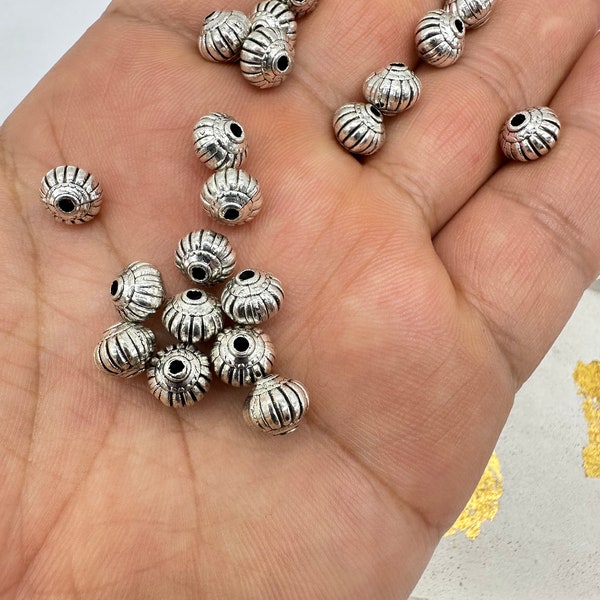 Perles séparateur en acier inoxydable 304 /Perles intercalaires rondes ovale bombée / Perles séparateurs Perles intercalaires / lot 5 perles
