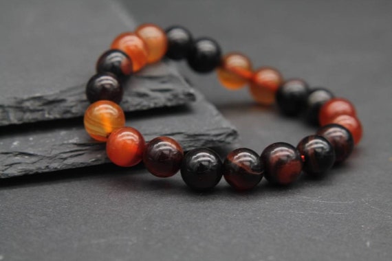 Bracelet pierre naturelle Spinelle et feuilles d'argent