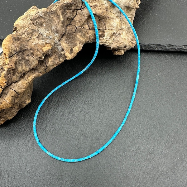 Collier turquoise véritable, Turquoise d'Arizona, Turquoise naturelle - collier perles turquoise Délicat minimaliste