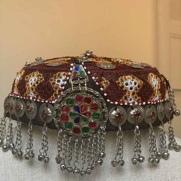 traditional tribal Afghani cap - Halima sultan - Afghani hat - Afghani dresse - Afghani Head Piece - Mathapati cap