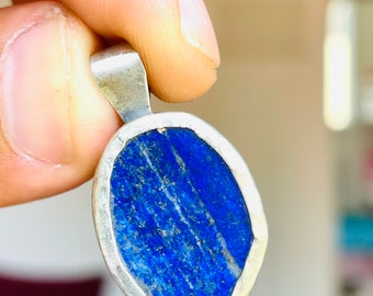 Pendentif lapis-lazuli, collier femme en pierre naturelle, collier pendentif lapis-lazuli