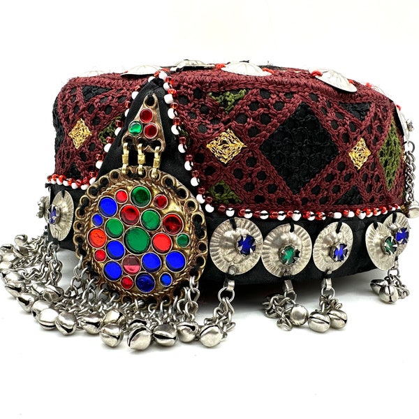 Bijoux de tête Bijoux de cheveux Bijoux de coiffure Chapeau afghan, Matha pâti Bijoux de chaîne de tête Casque de Boho