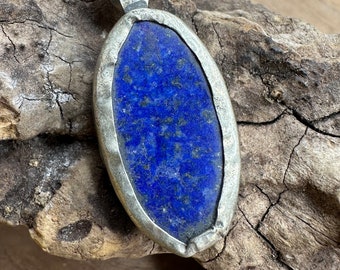 Pendentif lapis lazuli / collier pierre lapis-lazuli / cadeau noel orignal