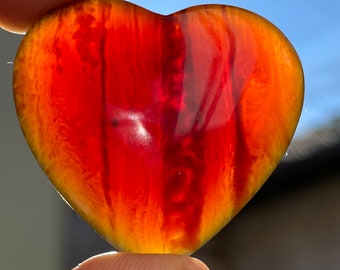 Amber heart, Heart shaped amber, Polished amber heart, Smooth amber