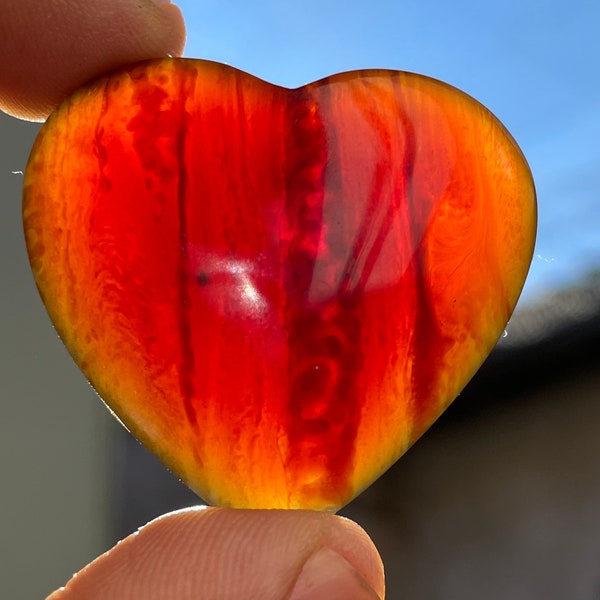 Amber heart, Heart shaped amber, Polished amber heart, Smooth amber