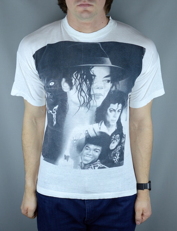Vintage Michael Jackson Merch T-Shirt Single Stitch - Bluefink