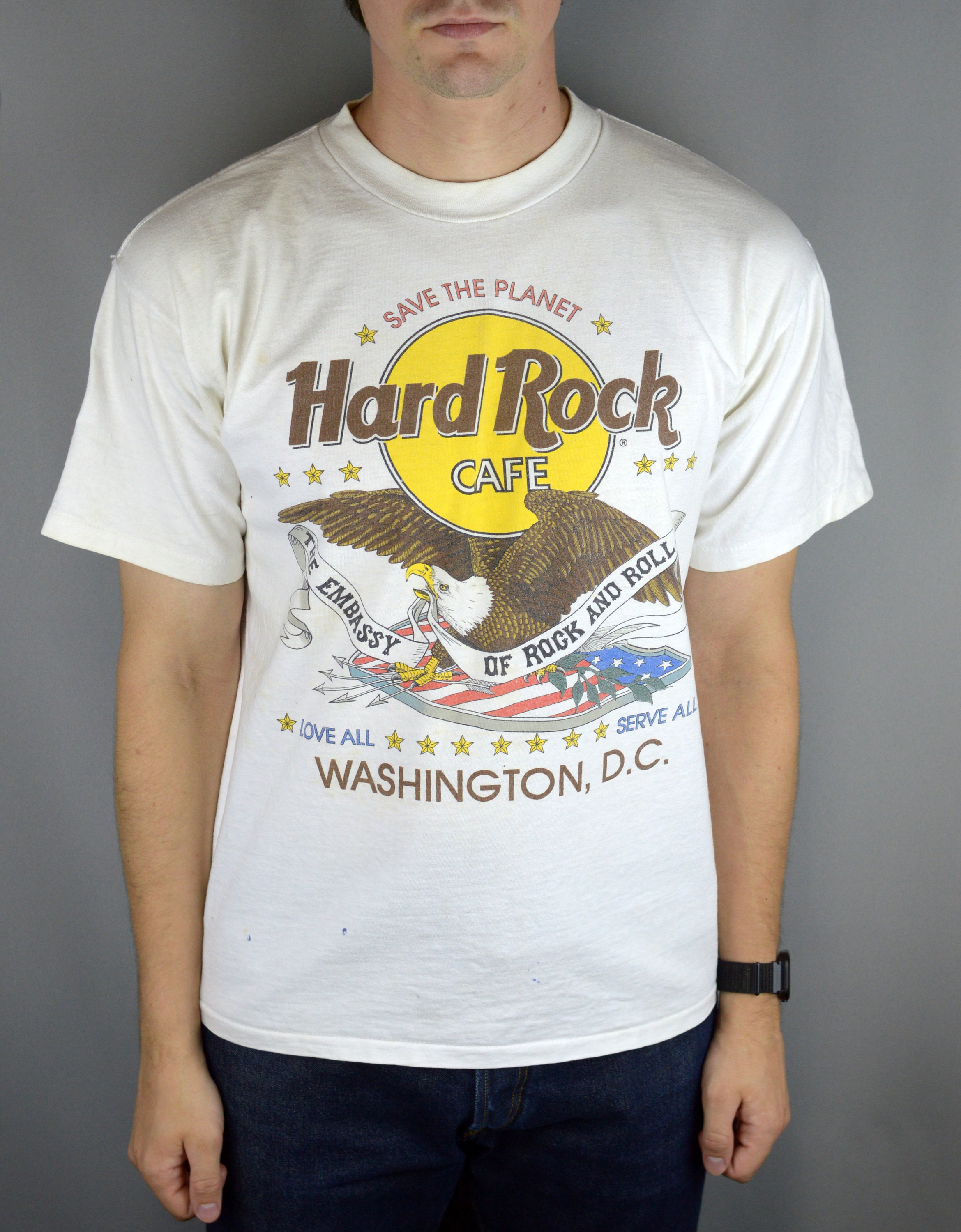 Vintage Hard Rock Cafe American Bald 90s T Shirt