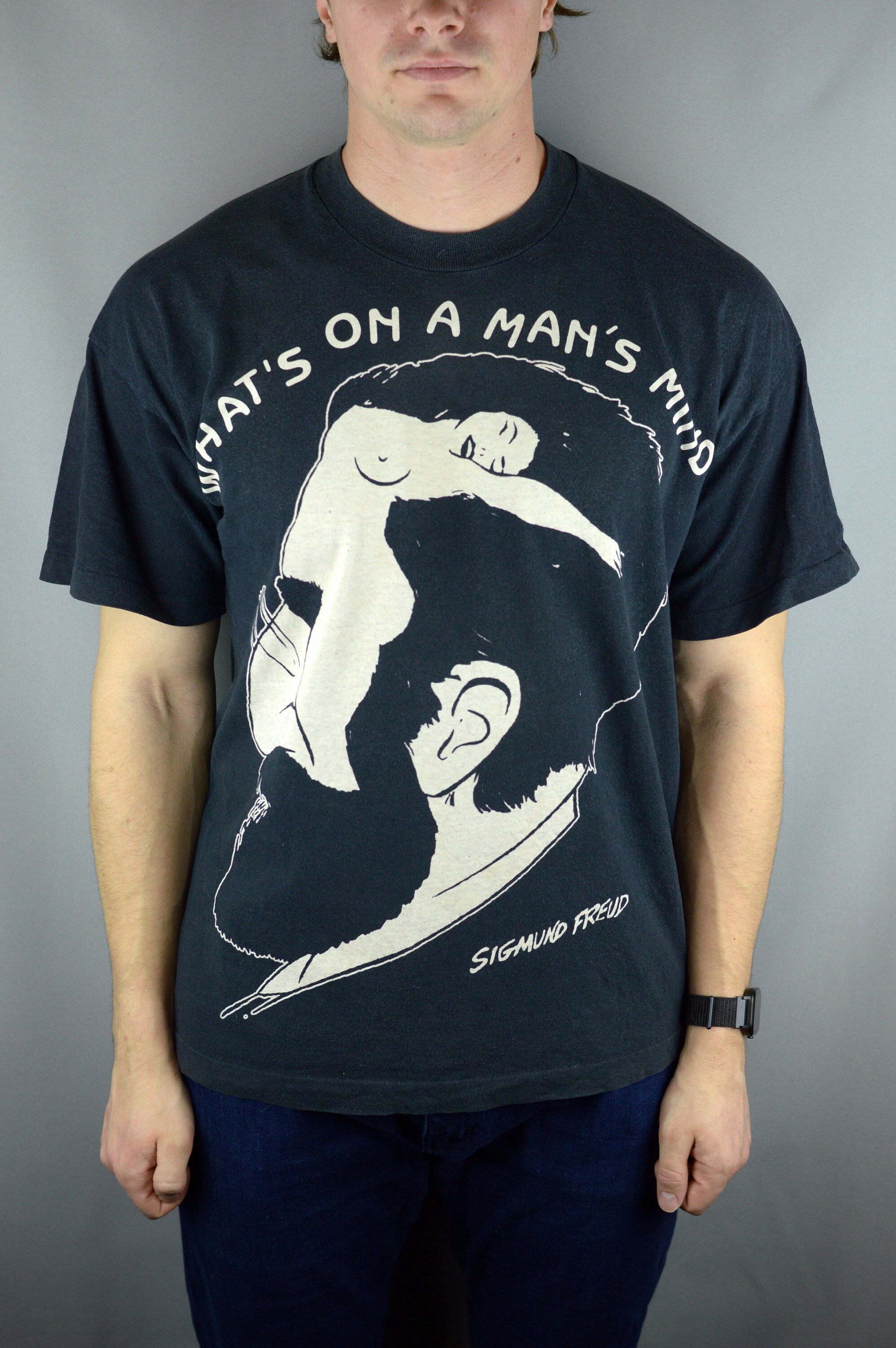 Vintage Sigmund Freud Whats On A Mans Mind 90s T Shirt Single Etsy