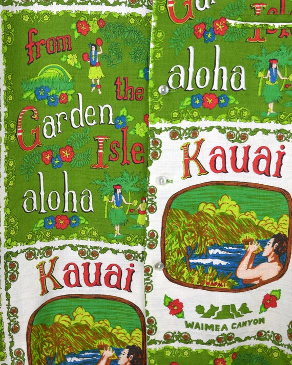 Vintage Kaui Hawaii Garden Aloha Hawaiian 70s shi… - image 6