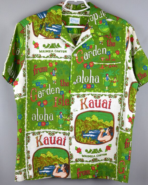 Vintage Kaui Hawaii Garden Aloha Hawaiian 70s shi… - image 4