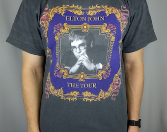 Vintage 90s Elton John Gianni Versace World Tour/ L Size / Made in
