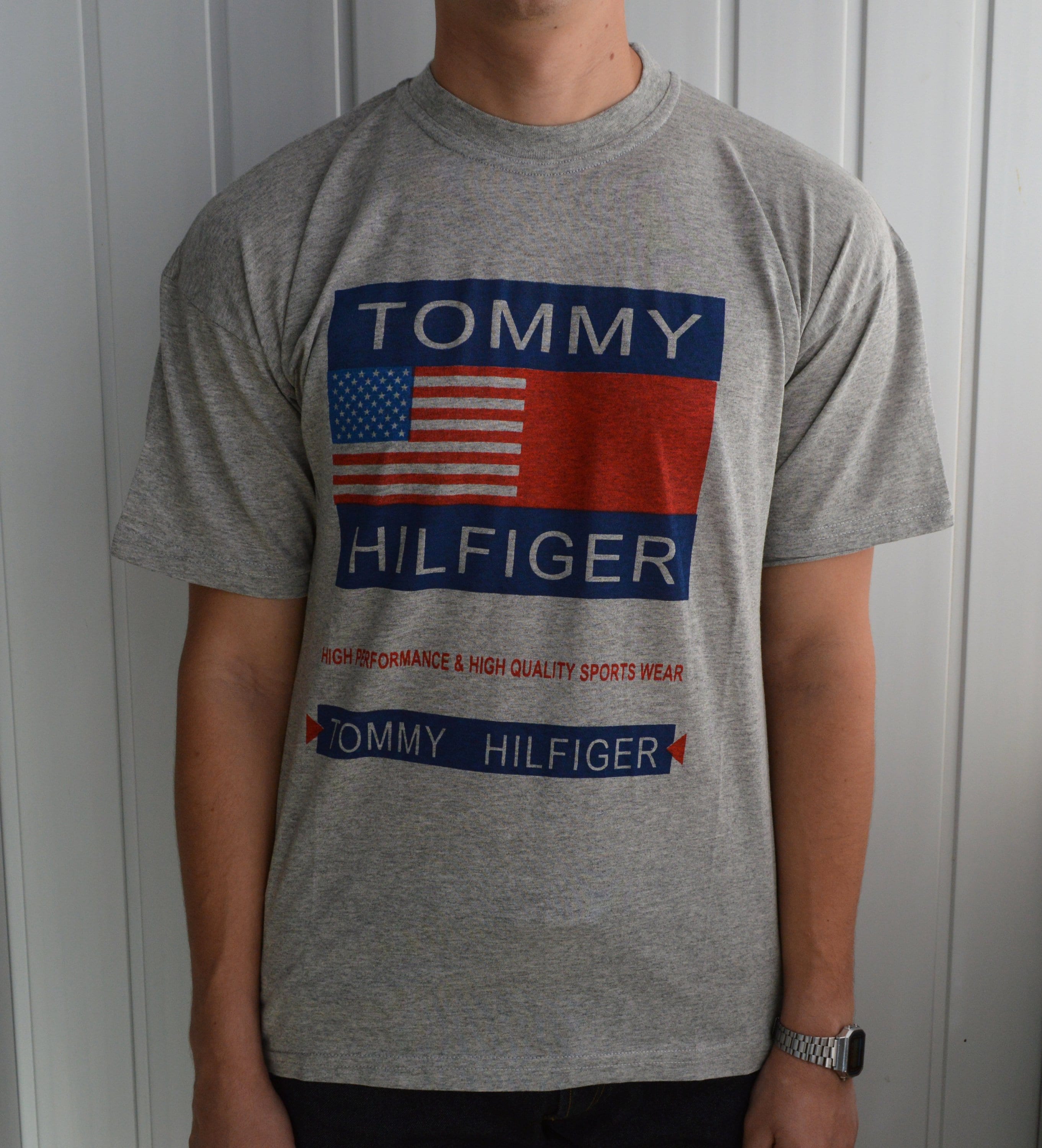 Vintage 90s Tommy Hilfiger Big Logo USA Flag Deadstock T Shirt - Etsy