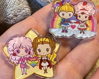 Eighties Love and Eighties Power Acrylic Pin Bundle