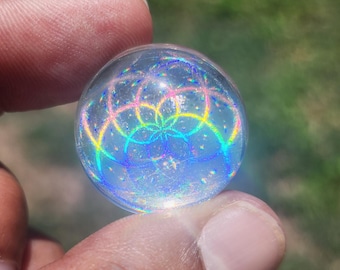 Glass Cabochon Wire Wrapping Product | Silver Atomic Hologram 25mm Circle Dome | Wire Wrapping Materials and Supplies | Wire Wrap Pendant