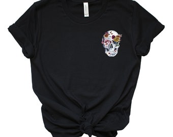 Camicia di Halloween di Teschio di zucchero da donna Bella - Tela Camicia di Halloween Camicia di Teschio di zucchero S M L XL 2XL 3XL 4XL Proprietà Blogger . Nero