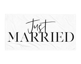 Serviette de plage Just Married pour mariage sur la plage ou lune de miel, cadeaux de mariage, cadeaux de lune de miel, cadeaux de shower de bébé