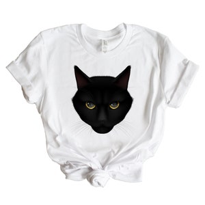 Women&#39;s &#39;Raven&#39; The Halloween Cat Graphic Tee | Bella + Canvas | Halloween Shirt | Spooky Cat Shirt | XS S M L XL 2XL 3XL 4XL | Blogger