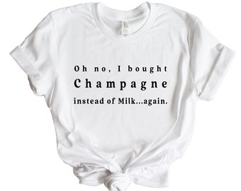 Champagnefärgad T-shirt för kvinnor, vit möhippa, unisex, bloggare, trendig Bella Canvas-tröja, rolig present till mamma