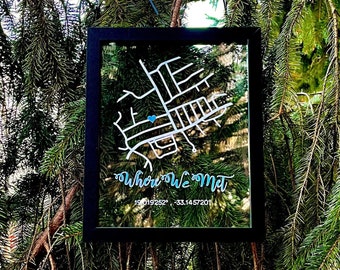 Customizable Where We Met/Coordinate/Couple Plaque - 8x10
