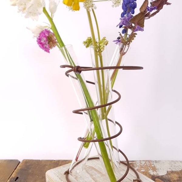 Wood Test Tube Vase Etsy UK