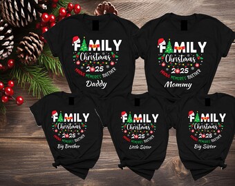 Family Christmas 2025 reunion custom your name Family Adult kids Group matching PJ shirt