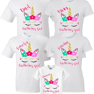 Birthday Girl Custom Family Unicorn MOM DAD and family Custom Shirts