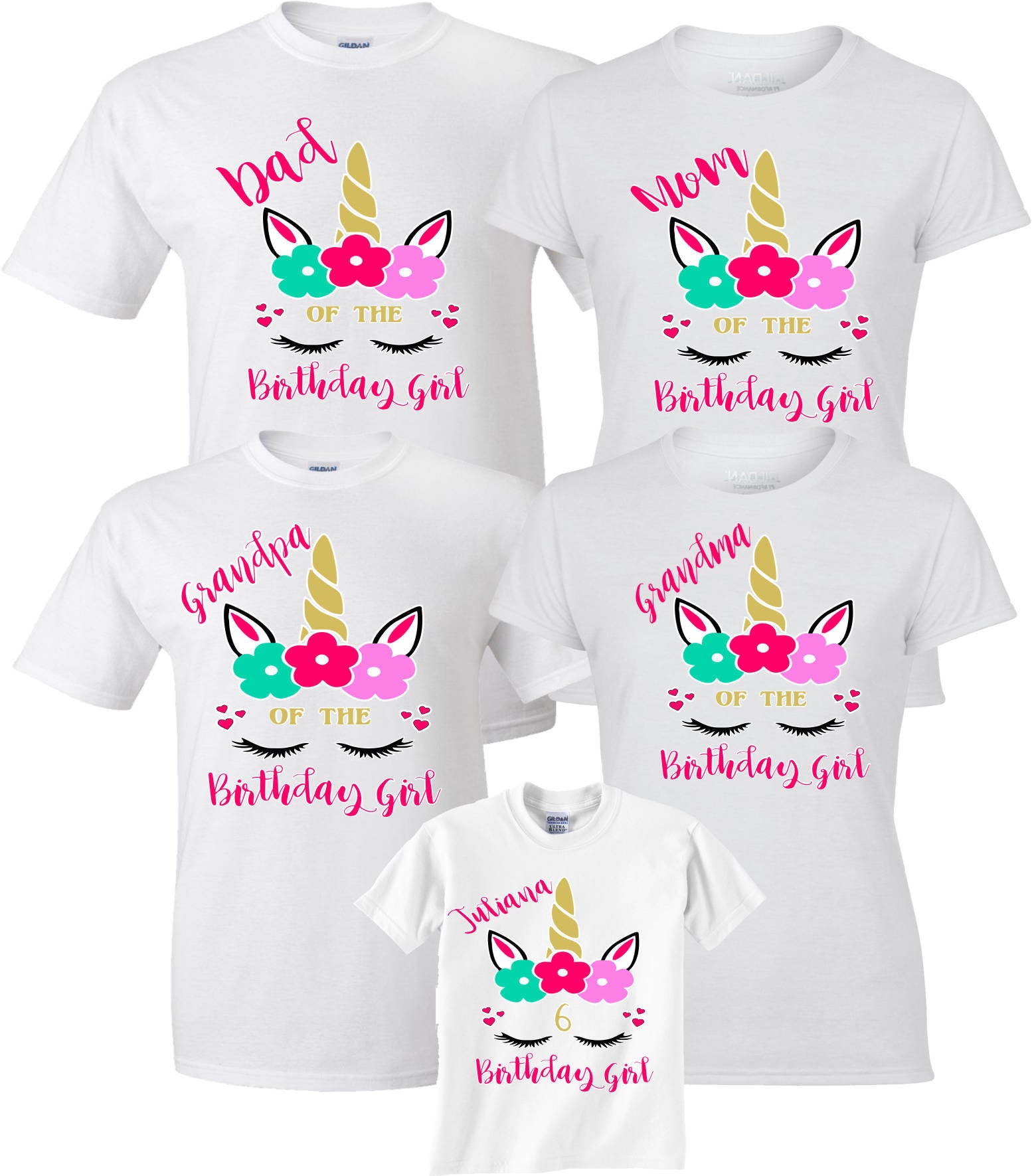 Birthday Girl Custom Family Unicorn MOM 
