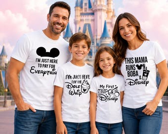 Custom Disney trip shirts, Disney snack family vacation Couple shirts Group vacation shirts: Matching Adult kids Tees