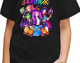 Halloween super girls Damon pop Theme Girls Kids Halloween Theme shirt