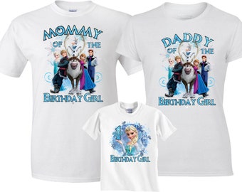 Custom Frozen Birthday Girl Family Shirts