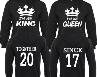 I'm Her King and I'm His Queen Together Since Couples Matching Valentine's Christmas Custom Hoodies