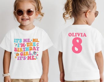 It's Me I'm the Birthday girl Customized B-day T-Shirt: Personalized Name & Age