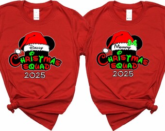 Christmas Squad 2025 Mickey Minnie custom your name Family Christmas Vacation matching shirt