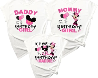 Personalize Minnie Birthday Girl tshirt Custom Birthday Girl Family Matching shirts: Family Theme Party