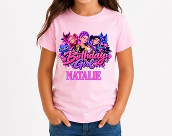 Birthday Girl super girl pop music cartoon custom Tee, Family matching Group Shirt: Birthday Girl Theme
