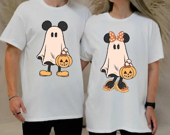 Spooky Mickey Minnie Ghost Halloween T-Shirt: Custom Trick or Treat Tee