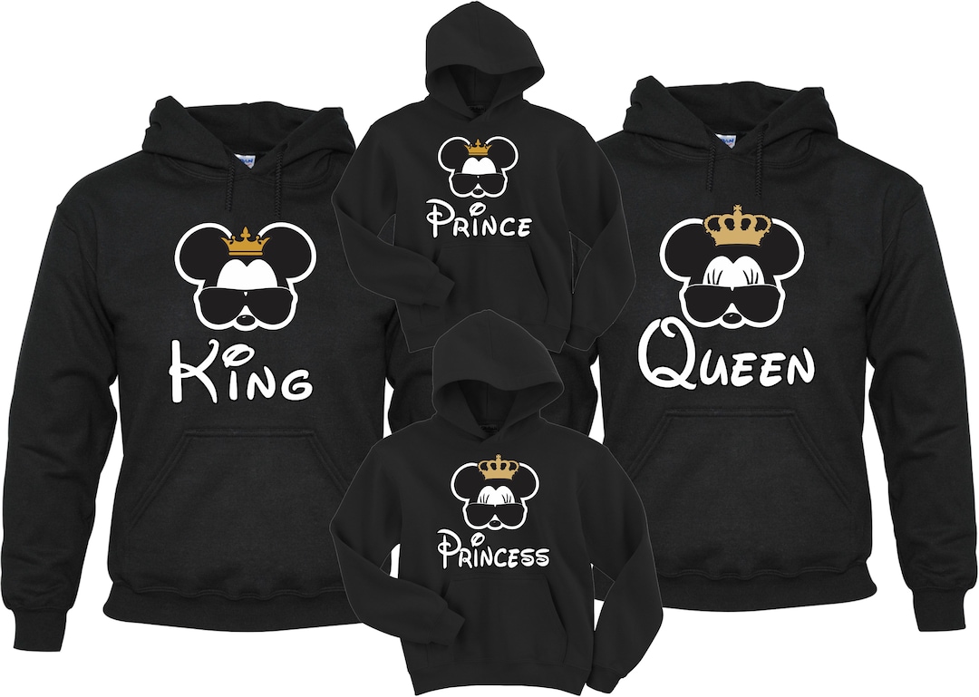 King Queen Prince and Princess Mickey Minnie Family Vacation Custom  Family Hoodies Pull Over