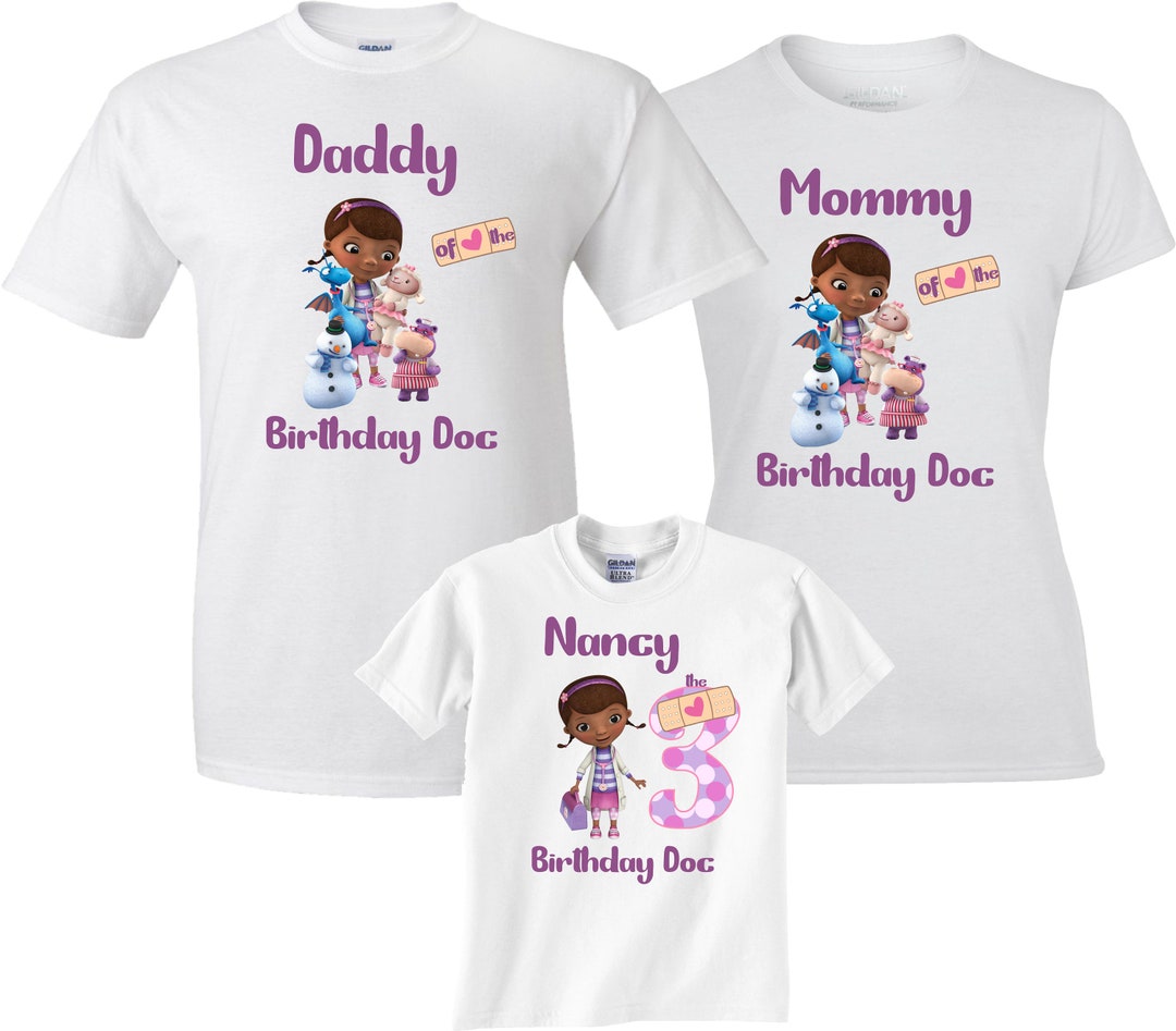 Girls Personalized Name Birthday Party Gift Doc McStuffins Denim Jeans Vest and Skirt Set main image 1