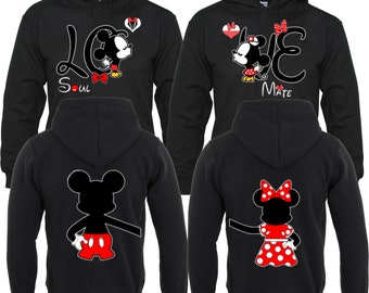 Mickey OR Minnie Front and Back Custom family Valentine's Christmas Custom HOODIES