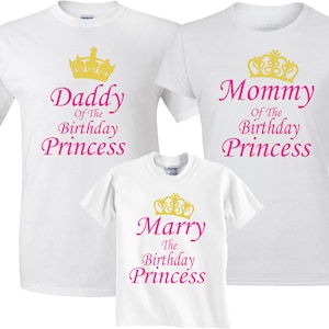 Birthday Girl Custom Family Gold CROWN MOM DAD and family Custom Shirts