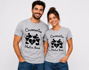 Celebrating our anniversary Custom year Disney vacation tees: Custom couple Matching Tees