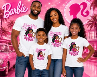Birthday Girl Afro doll custom Tee, Family matching Group Shirt: Birthday Girl Doll Theme