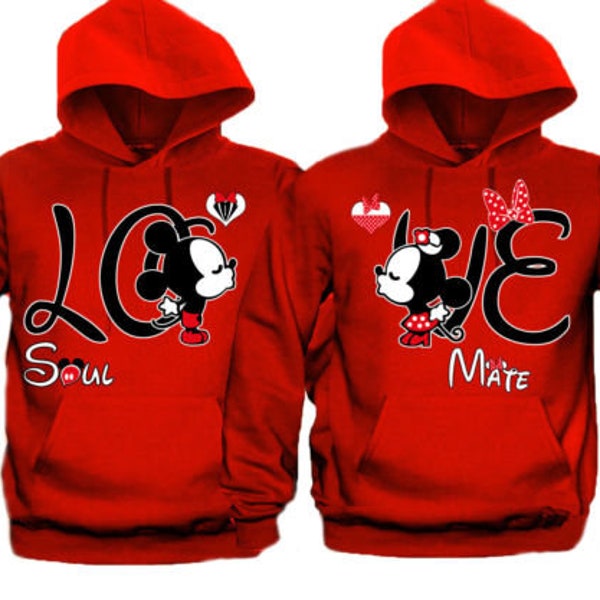 Mickey OR  Minnie Custom family Valentine's Christmas Custom HOODIES