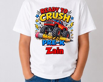 Back to school Ready to Crush Pre-K, 1st Grade Kids fun cute tshirt
