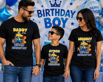 Birthday Boy dog cartoon man Custom Family birthday theme Shirts