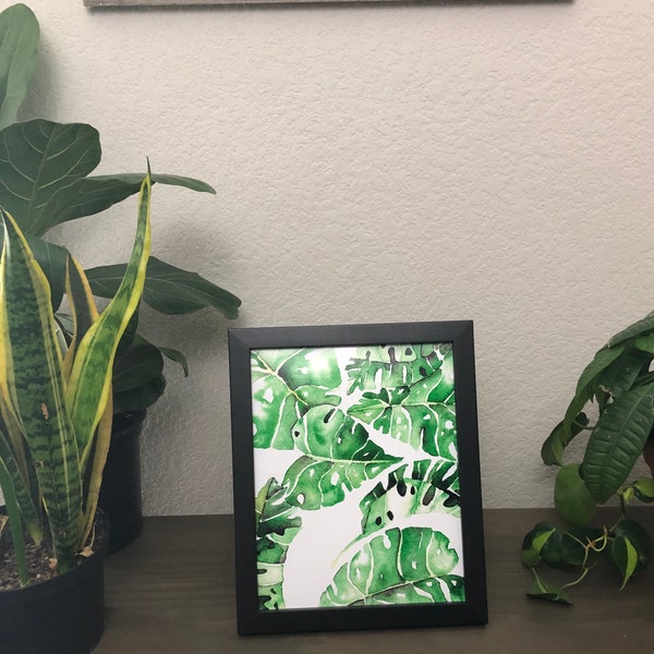 Watercolor Monstera Leaves