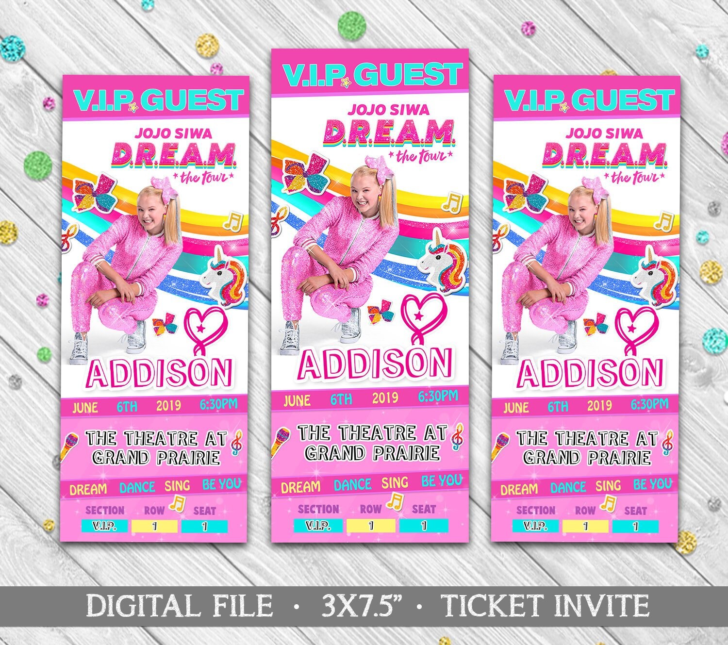 Jojo Siwa DREAM Tour JoJo Siwa Ticket JoJo Invitation Etsy
