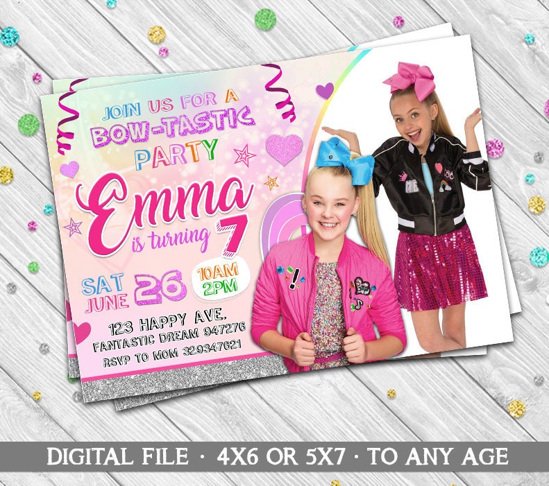 JOJO SIWA Invitation JoJo Siwa Birthday JoJo Invitation | Etsy