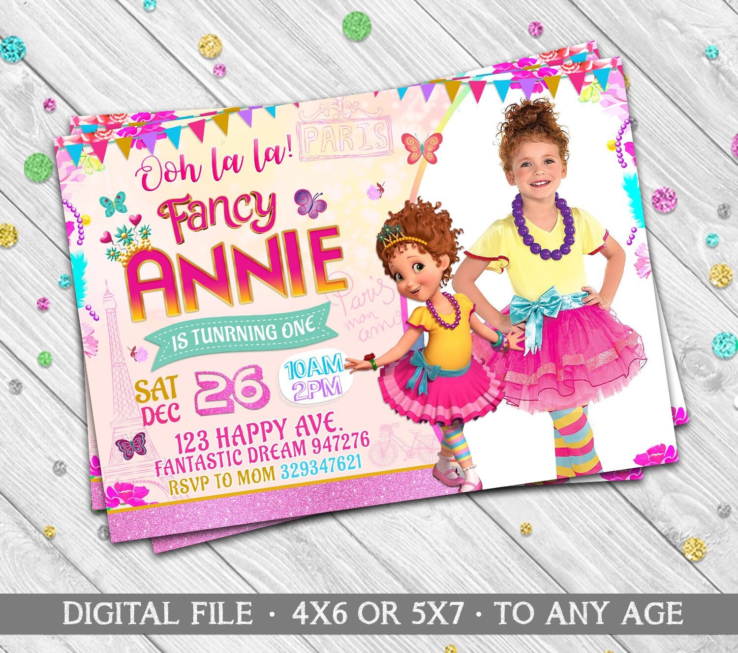 Fancy Nancy Invitation Fancy Nancy Birthday Disney Etsy